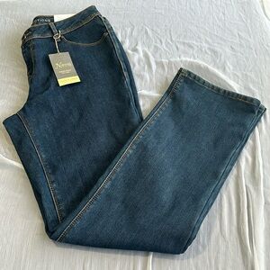 Women's Fleece Lined Straight Leg Jeans - Blue